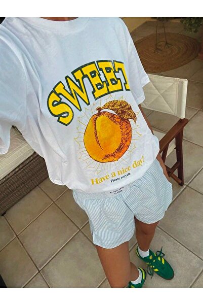 Jose Clothing Tricou oversize imprimat din bumbac organic