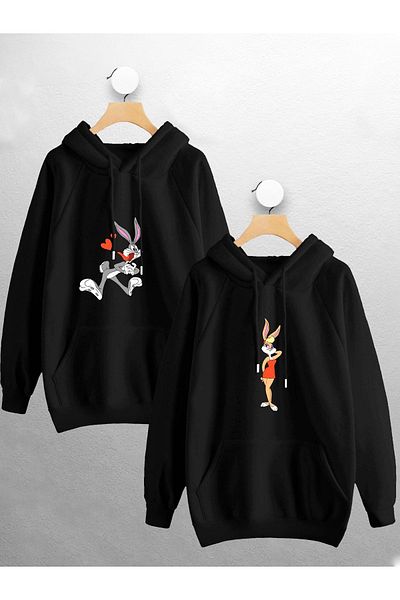 macklin Dear Couple Combination Bugs Bunny Lola Design imprimat Hanorac cu glugă Set de 2