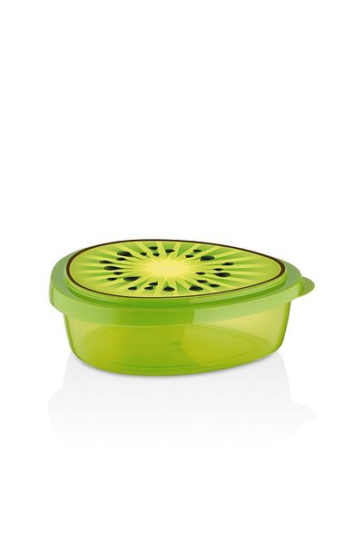Qlüx Set of 4 Avocado Strawberry Kiwi Watermelon Fruit Patterned Storage Containers Green-Red