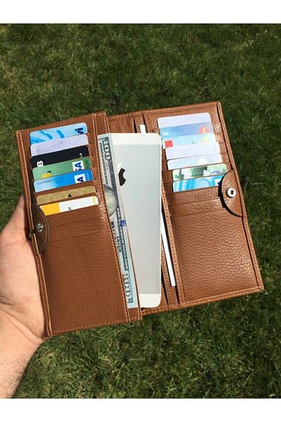 DERKON Genuine Leather Wallet with Phone Compartment