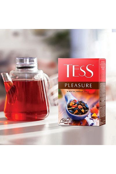 Tess شاي ثمر الورد الممتع - مع قذائف التفاح