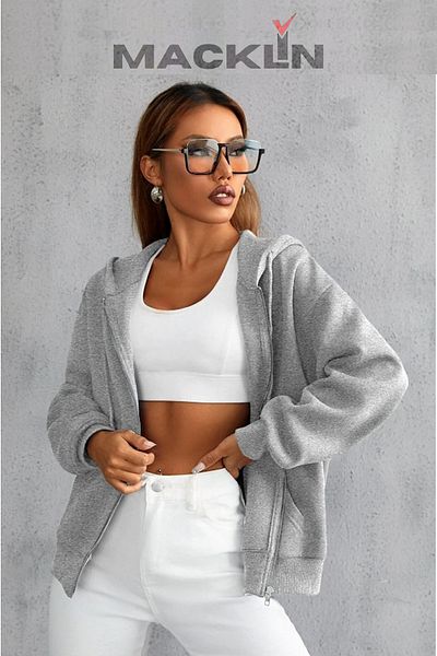 macklin Ανδρικό και γυναικείο μπουφάν Unisex με κουκούλα Basic Cardigan - με φερμουάρ
