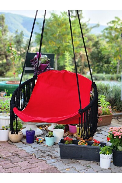 AslanButik Makrome Salıncak Kırmızı Nano Teknoloji Kumaş