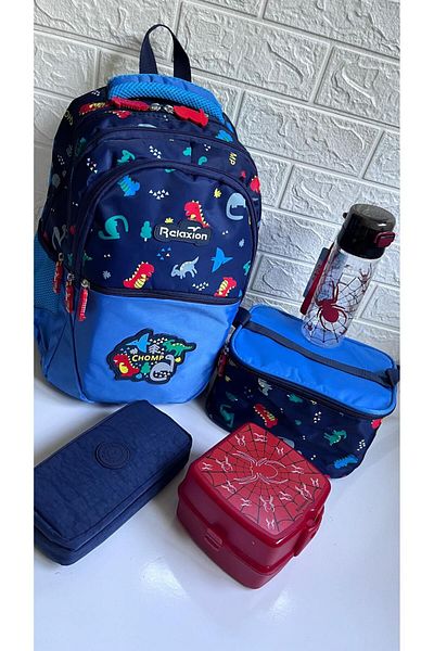 RKY SERENITY Relaxion Set of 5 - Figured Backpack and Lunchbag, Pen Holder and Water Bottle, Baby Birth Bag