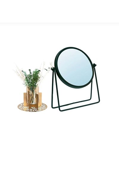 ecmir home Metal Round Black Makeup Mirror