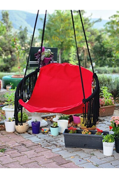 AslanButik Makrome Salıncak Kırmızı Nano Teknoloji Kumaş