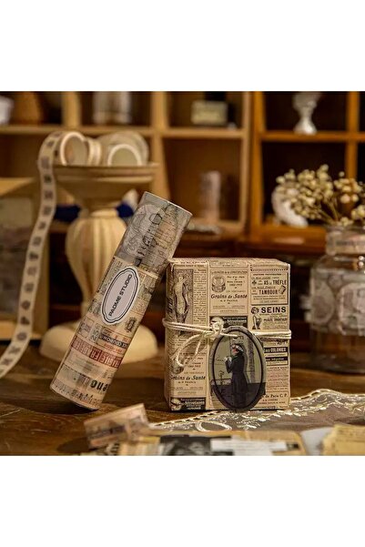 Padme studio Retro Kağıt Bant/8’li (4adet 1cmx2m—2adet 1,5cmx2m—1adet 3cmx2m—...