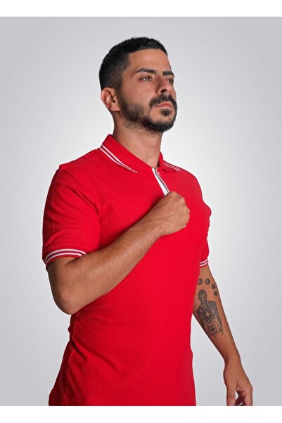 FROOY 100% Cotton Polo Collar Striped T-shirt