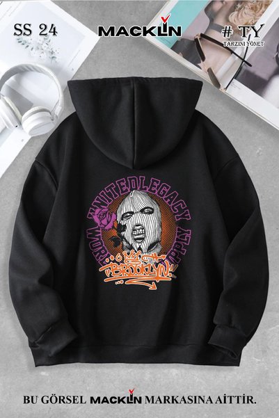 macklin Unisex γυναικεία ανδρική μπλούζα Brooklyn Gangsta με στάμπα με κουκούλα