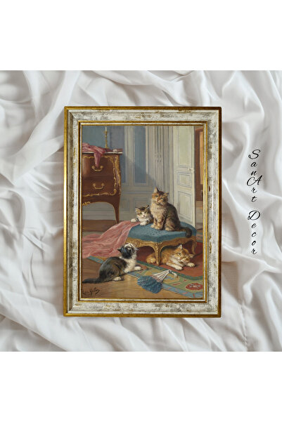 Sanart Pictură de epocă înrămată, pictură în ulei, pictură înrămată, decor ar...