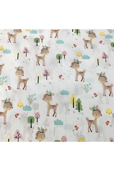 Bebek Özel Βαμβακερό ύφασμα ποπλίνα με σχέδιο Karaca - 100X240 CM