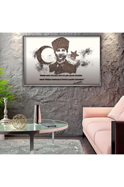 EMYA HOME Επιτραπέζιο γυαλί Ατατούρκ με μεταλλικό πλαίσιο