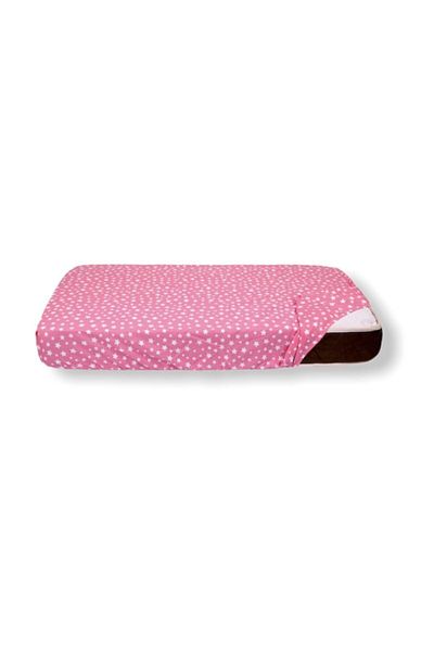 Bebek Özel Pink Star Patterned Cotton Children's Bed Sheet - Elastic, 100X160