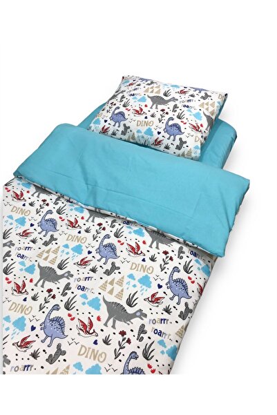 Bebek Özel Cotton Baby/Child 70X130 Pillow Sheet Quilt Dino Dinosaur (with Qu...
