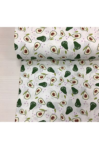 Bebek Özel 100% βαμβακερή ποπλίνα - μοτίβο αβοκάντο 240 cm πλάτος (100X240 CM)
