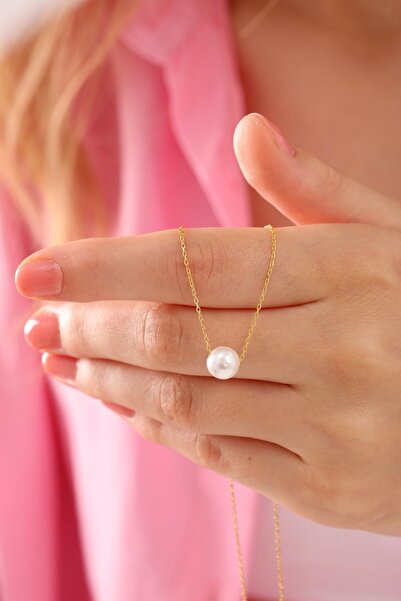 KAR DİAMOND 14 Ayar Altın inci Kolye sertifikalı - Işıklı Kutuda