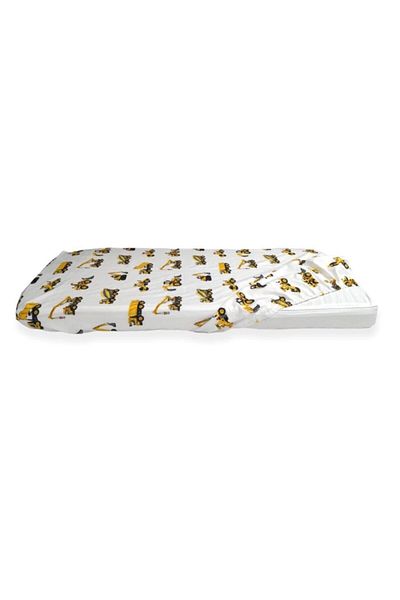 Bebek Özel 100% Cotton Baby and Children Fitted Sheet 100X160 Construction Machinery Scoop Patterned