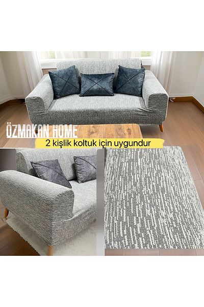 ÖZMAKAN Husa scaun 2 persoane de marime medie - Husa elastica si lavabila 1 bucata