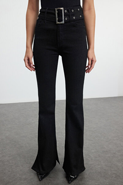 Trendyol Collection Černé džíny s vysokým pasem - TWOAW25JE00050