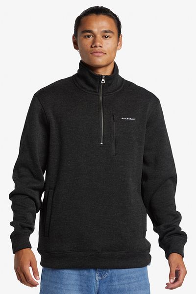 Quiksilver Pánská mikina s polovičním zipem - Polyester Fleece Fabric, praní oděvů