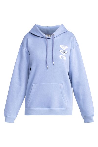 Roxy Kapuzenpullover für Damen – Baumwoll-Polyester-Mischgewebe, gebürsteter Fleecestoff
