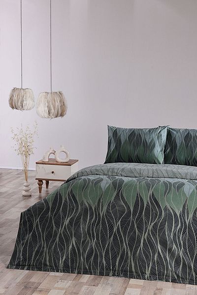 Doqu Home طقم غطاء لحاف فردي من Ranforce - أخضر