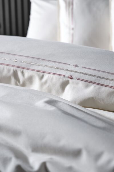 Doqu Home Zelda Embroidered Double Duvet Cover Set - Beige