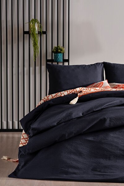 Doqu Home Sofia Seersucker Duvet Cover Set Double - Black