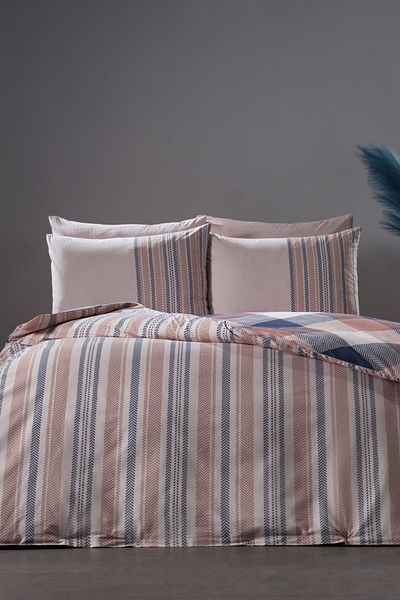Doqu Home Комплект пликове за завивки от ранфорс кафяв памук - Double Kreo