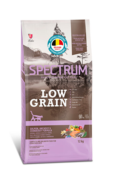 Spectrum Low Grain Kısırlaştırılmış Somonlu Yetişkin Kedi Maması 12 Kg