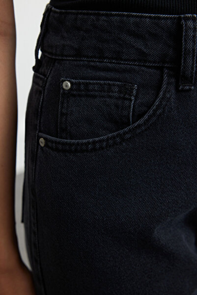 Trendyol Collection High Waist Black Wide Leg Jeans - TWOAW25JE00073