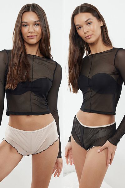 Trendyol Collection 2 db fekete és színes tüll csípőbugyi csomag - THMAW25KU00003