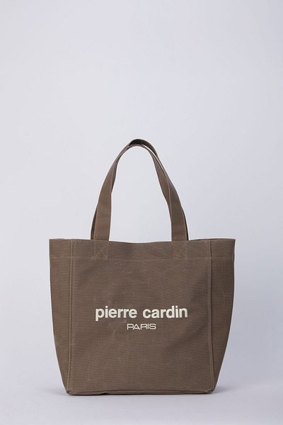 Pierre Cardin Γυναικεία τσάντα ώμου καφέ κερωμένη καμβάς 05PO23Y3504