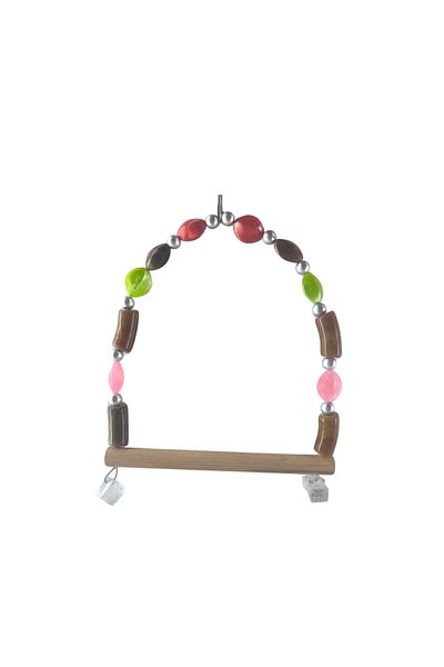 RoyalFarmVet Large Size 17x15 cm Beaded Cage Bird Swing