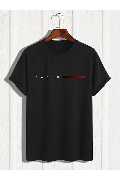 SUNFREE Μπλουζάκι με λευκή στάμπα Paris Short Stripe Oversize - Crew Neck