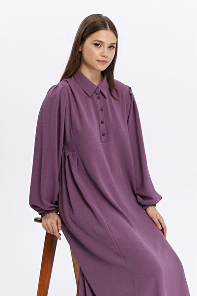 Jamila Yazlık Gömlek Yaka Aerobin Salaş Kadın Elbise