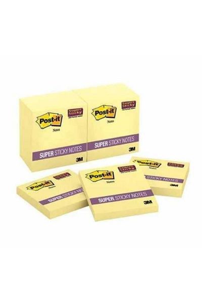 Post-it ورق ملاحظات أصفر - لاصق، 100 عبوة، 76 × 76، عبوة من 12 قطعة