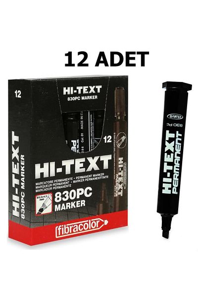 Hi-Text Pack of 12 Black Marker CUt-tip Marker