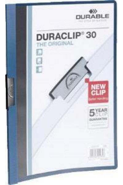 Durable Compression File Duraclip 30 Sheets with Center Clip A4 Navy Blue (PACK OF 25)