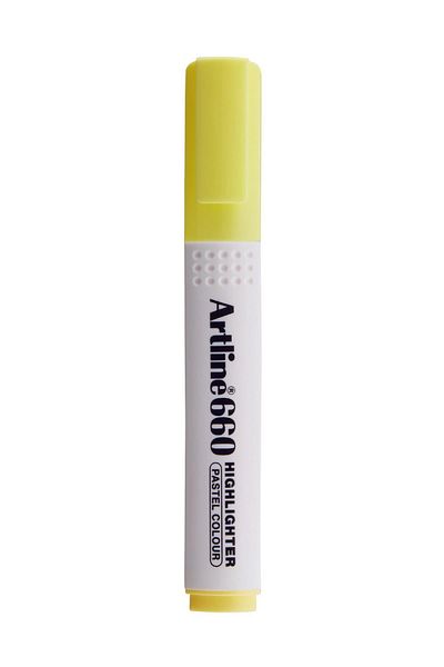 artline Pastel Yellow Highlighter - 1.0-4.0 Mm, Cut Tip (PACK OF 12)