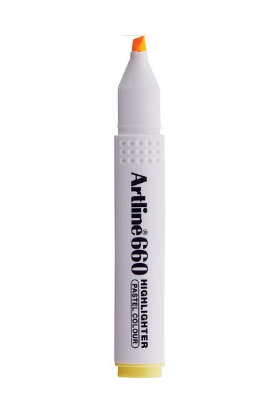 artline Pastel Yellow Highlighter - 1.0-4.0 Mm, Cut Tip (PACK OF 12)