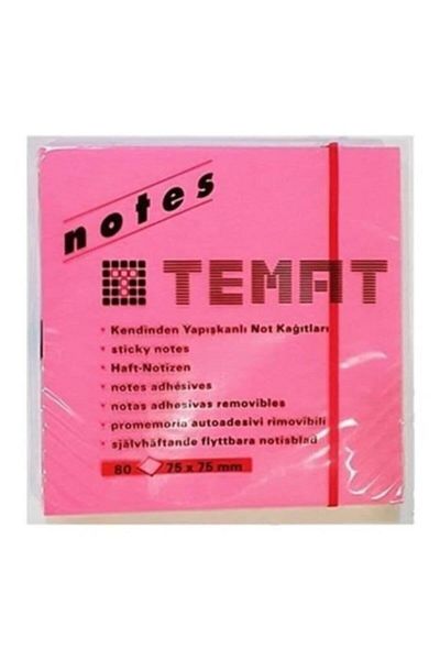 Temat ورق ملاحظات لاصق مقاس 75 × 75 مم وردي 80 ورقة