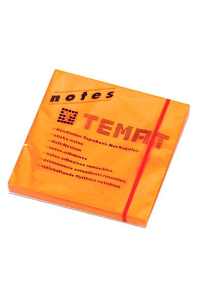 Temat Adhesive Note Paper 50 X 75 Mm Highlighter Orange