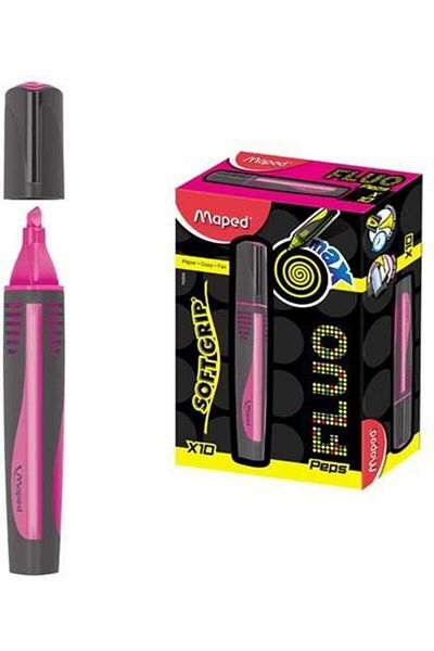 Maped Pink Highlighter Max Fluo Peps Mini Pack of 10
