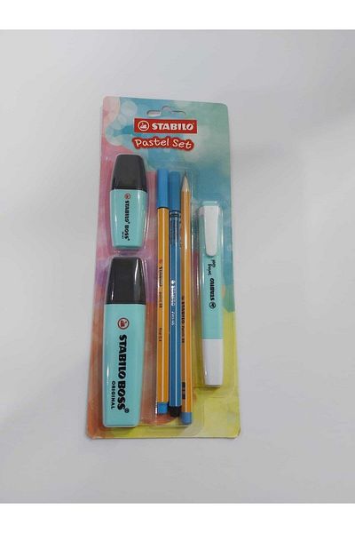 Stabilo Highlighter Single Color Pastel Set 6 Pieces Blue