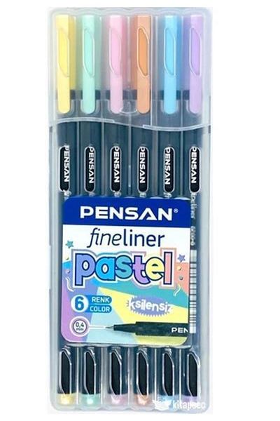 Pensan Fineliner 0.4 Mm Felt Tip Pen Pastel Colors Pack of 6