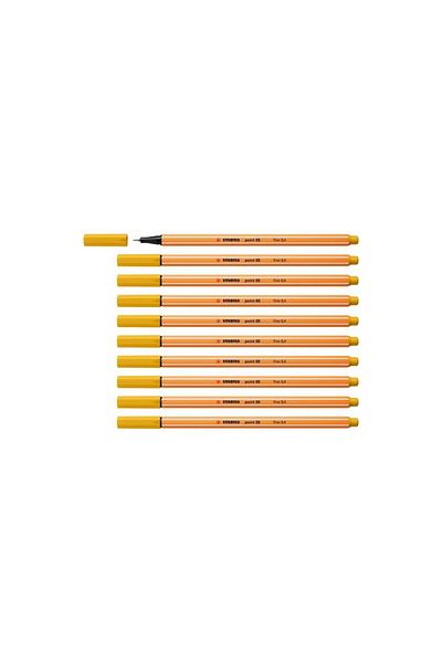 Stabilo 88 Point 0.4 Mm Fineliner Pen - Fine Felt Tip, Curry Yellow (PACK OF 10)