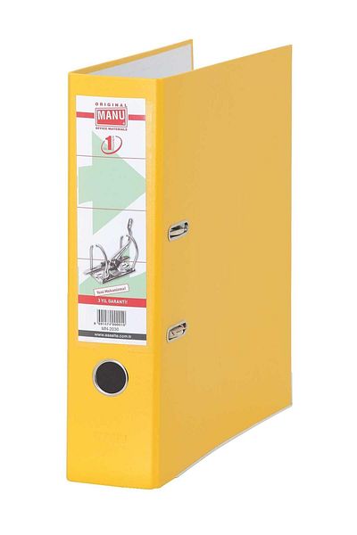 MANU Folder Fastening Mechanism Wide Yellow Office Folder (Pack of 24)