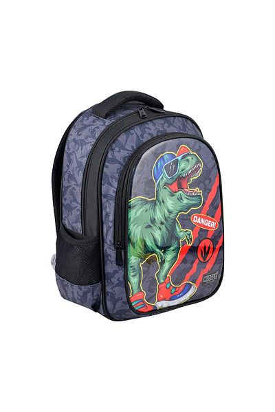 MUGGLE Σχολική τσάντα Danger Dino Black Σακίδιο Δημοτικού Σχολείου