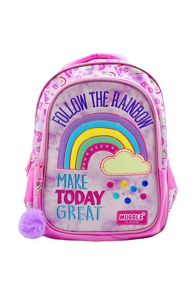 MUGGLE Soft Rainbow Pink - Rucsac pentru școală și școală primară pentru fete